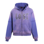 Lost Intricacy Lavender Rhinestone Zip Up Hoodie