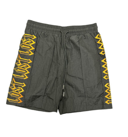 Lost Intricacy Nylon Shorts Black Orange