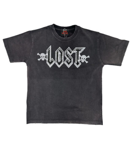 Lost Intricacy Black Washed Rhinestone T-Shirt