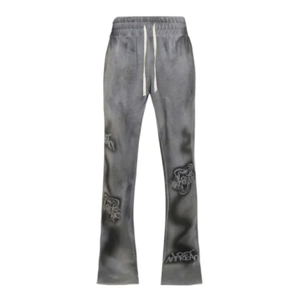 Lost Grey Grunge Flare Sweatpants