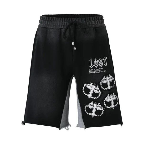 Lost Intricacy Black White Cotton Shorts Lost Intricacy Black White Cotton Shorts