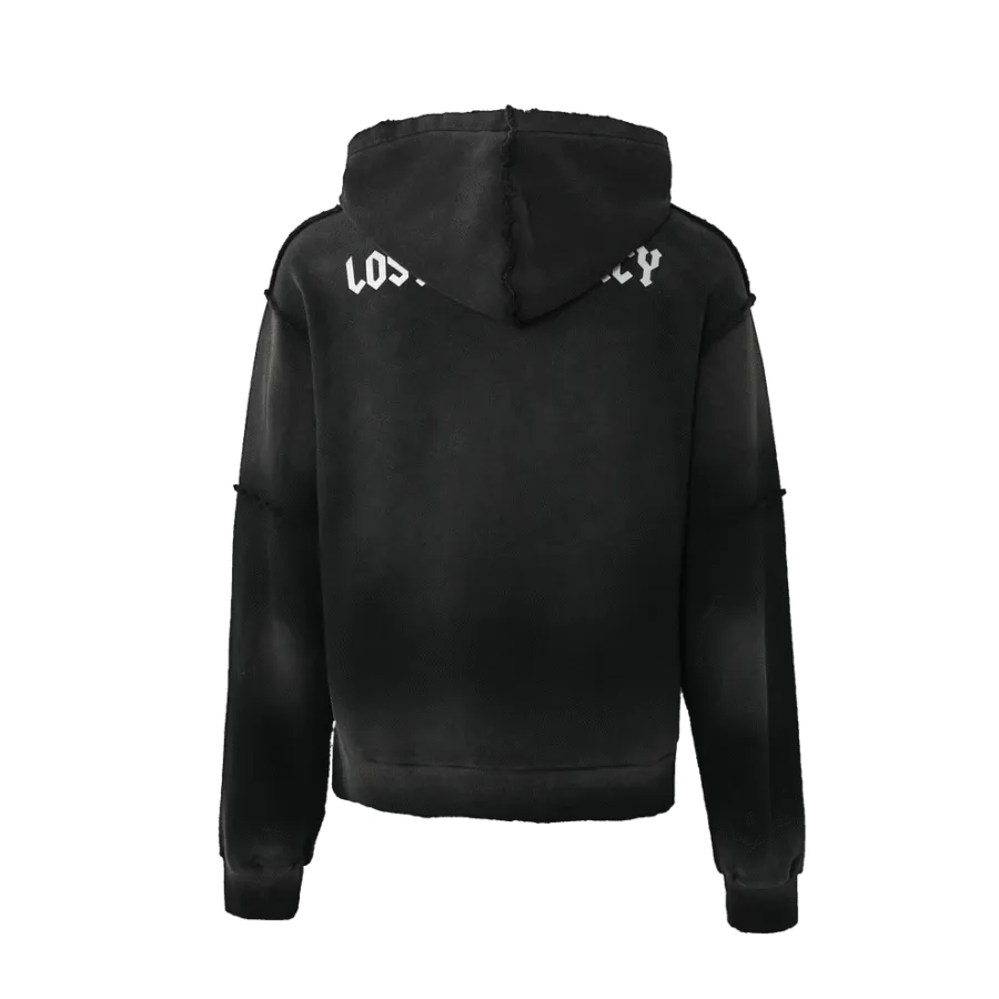 Lost Intricacy Black Washed Zip Up Hoodie Lost Intricacy Black Washed Zip Up Hoodie